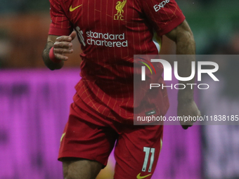 Mohamed Salah of Liverpool plays during the Premier League match between Newcastle United and Liverpool at St. James's Park in Newcastle, Un...