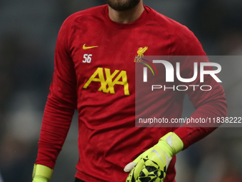 Liverpool goalkeeper Vitezslav Jaros participates in the Premier League match between Newcastle United and Liverpool at St. James's Park in...