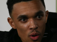 Trent Alexander-Arnold of Liverpool plays during the Premier League match between Newcastle United and Liverpool at St. James's Park in Newc...