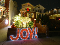 Holiday lights and decorations adorn a home in the Dyker Heights section of Brooklyn, N.Y., on December 4, 2024. Dyker Heights is well-known...