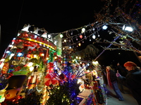 Holiday lights and decorations adorn a home in the Dyker Heights section of Brooklyn, N.Y., on December 4, 2024. Dyker Heights is well-known...