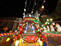 Holiday lights and decorations adorn a home in the Dyker Heights section of Brooklyn, N.Y., on December 4, 2024. Dyker Heights is well-known...