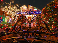 Holiday lights and decorations adorn a home in the Dyker Heights section of Brooklyn, N.Y., on December 4, 2024. Dyker Heights is well-known...