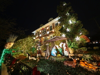 Holiday lights and decorations adorn a home in the Dyker Heights section of Brooklyn, N.Y., on December 4, 2024. Dyker Heights is well-known...