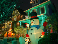 Holiday lights and decorations adorn a home in the Dyker Heights section of Brooklyn, N.Y., on December 4, 2024. Dyker Heights is well-known...