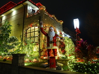 Holiday lights and decorations adorn a home in the Dyker Heights section of Brooklyn, N.Y., on December 4, 2024. Dyker Heights is well-known...