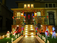 Holiday lights and decorations adorn a home in the Dyker Heights section of Brooklyn, N.Y., on December 4, 2024. Dyker Heights is well-known...