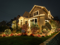 Holiday lights and decorations adorn a home in the Dyker Heights section of Brooklyn, N.Y., on December 4, 2024. Dyker Heights is well-known...