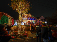 Holiday lights and decorations adorn a home in the Dyker Heights section of Brooklyn, N.Y., on December 4, 2024. Dyker Heights is well-known...