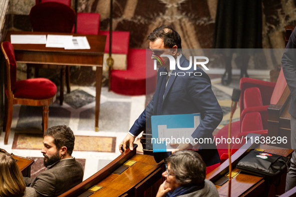 Laurent Saint-Martin, Minister attached to the Prime Minister, responsible for the Budget and Public Accounts, is seen during the questions...