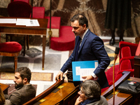 Laurent Saint-Martin, Minister attached to the Prime Minister, responsible for the Budget and Public Accounts, is seen during the questions...