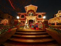 Holiday lights and decorations adorn a home in the Dyker Heights section of Brooklyn, N.Y., on December 4, 2024. Dyker Heights is well-known...