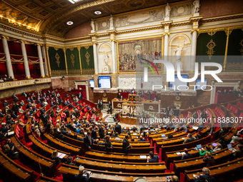 A general view of the National Assembly during the session of questions to the government in Paris, France, on April 12, 2024. (