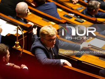 Marc Fesneau, President of Les Democrates group, is seen during the session of questions to the government in Paris, France, on April 12, 20...