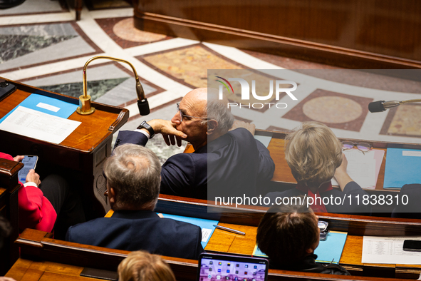 Didier Migaud, Keeper of the Seals and Minister of Justice, is seen during the questions to the government session at the National Assembly...