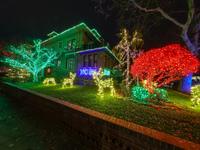 Holiday lights and decorations adorn a home in the Dyker Heights section of Brooklyn, N.Y., on December 4, 2024. Dyker Heights is well-known...