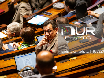 Gerard Leseul, deputy of the Socialistes et Apparentes group, is seen during the session of questions to the government in Paris, France, on...