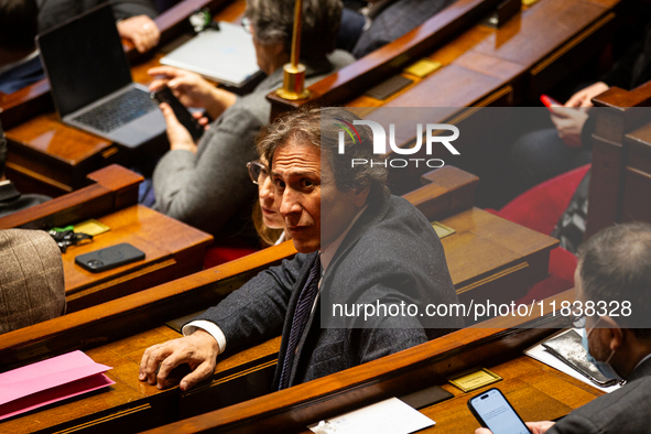 Jerome Guedj, deputy of the Socialistes et Apparentes group, is seen during the session of questions to the government in Paris, France, on...