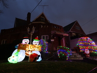 Holiday lights and decorations adorn a home in the Dyker Heights section of Brooklyn, N.Y., on December 4, 2024. Dyker Heights is well-known...