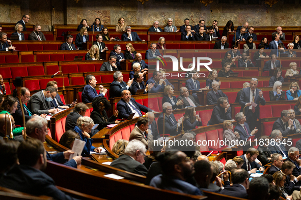 A general view of the National Assembly during the session of questions to the government in Paris, France, on April 12, 2024. 