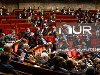 A general view of the National Assembly during the session of questions to the government in Paris, France, on April 12, 2024. (