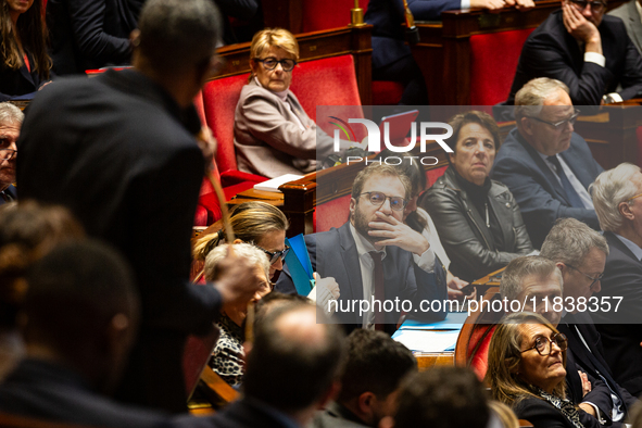 Antoine Armand, the French Minister of Economy, Finance, and Industry, is seen during the questions to the government session at the Nationa...