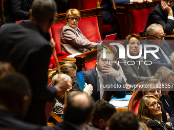 Antoine Armand, the French Minister of Economy, Finance, and Industry, is seen during the questions to the government session at the Nationa...