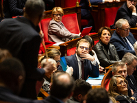 Antoine Armand, the French Minister of Economy, Finance, and Industry, is seen during the questions to the government session at the Nationa...