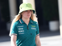 Jessica Hawkins ahead of the Formula 1 Abu Dhabi Grand Prix at Yas Marina Circuit in Abu Dhabi, United Arab Emirates on December 5, 2024. (