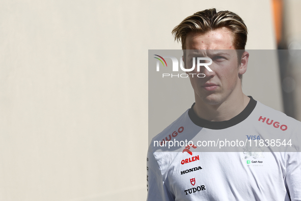 Liam Lawson of RB ahead of the Formula 1 Abu Dhabi Grand Prix at Yas Marina Circuit in Abu Dhabi, United Arab Emirates on December 5, 2024. 