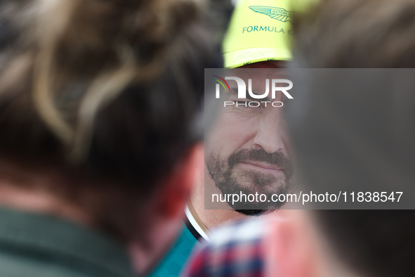 Fernando Alonso of Aston Martin Aramco ahead of the Formula 1 Abu Dhabi Grand Prix at Yas Marina Circuit in Abu Dhabi, United Arab Emirates...