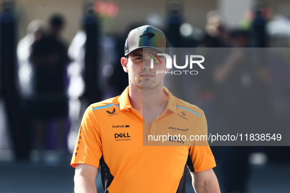 Pato O'Ward ahead of the Formula 1 Abu Dhabi Grand Prix at Yas Marina Circuit in Abu Dhabi, United Arab Emirates on December 5, 2024. 