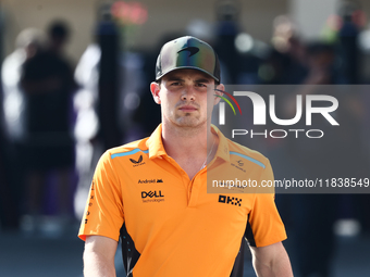 Pato O'Ward ahead of the Formula 1 Abu Dhabi Grand Prix at Yas Marina Circuit in Abu Dhabi, United Arab Emirates on December 5, 2024. (