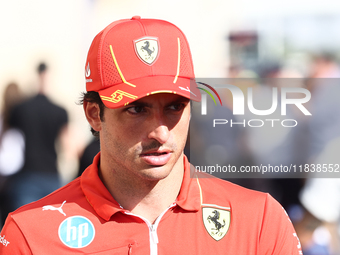 Carlos Sainz of Ferrari ahead of the Formula 1 Abu Dhabi Grand Prix at Yas Marina Circuit in Abu Dhabi, United Arab Emirates on December 5,...