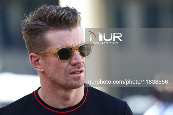 Nico Hulkenberg of Haas ahead of the Formula 1 Abu Dhabi Grand Prix at Yas Marina Circuit in Abu Dhabi, United Arab Emirates on December 5,...