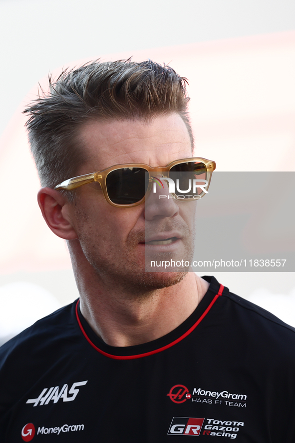 Nico Hulkenberg of Haas ahead of the Formula 1 Abu Dhabi Grand Prix at Yas Marina Circuit in Abu Dhabi, United Arab Emirates on December 5,...