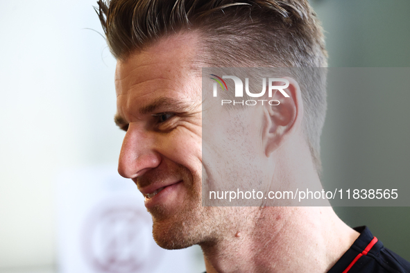 Nico Hulkenberg of Haas ahead of the Formula 1 Abu Dhabi Grand Prix at Yas Marina Circuit in Abu Dhabi, United Arab Emirates on December 5,...