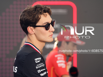 George Russell of Mercedes ahead of the Formula 1 Abu Dhabi Grand Prix at Yas Marina Circuit in Abu Dhabi, United Arab Emirates on December...