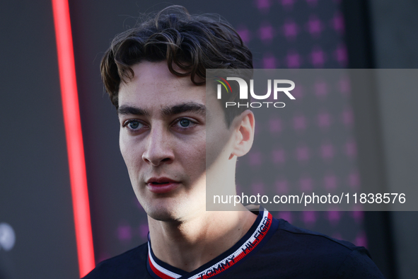 George Russell of Mercedes ahead of the Formula 1 Abu Dhabi Grand Prix at Yas Marina Circuit in Abu Dhabi, United Arab Emirates on December...