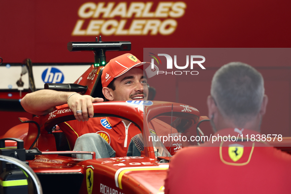 Charles Leclerc of Ferrari ahead of the Formula 1 Abu Dhabi Grand Prix at Yas Marina Circuit in Abu Dhabi, United Arab Emirates on December...