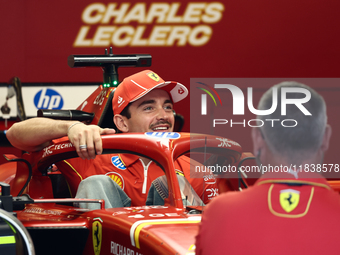 Charles Leclerc of Ferrari ahead of the Formula 1 Abu Dhabi Grand Prix at Yas Marina Circuit in Abu Dhabi, United Arab Emirates on December...