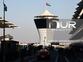 A view ahead of the Formula 1 Abu Dhabi Grand Prix at Yas Marina Circuit in Abu Dhabi, United Arab Emirates on December 5, 2024. (