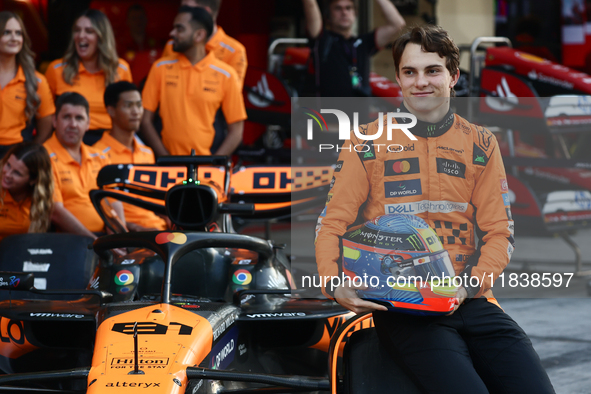 Lando Norris of McLaren ahead of the Formula 1 Abu Dhabi Grand Prix at Yas Marina Circuit in Abu Dhabi, United Arab Emirates on December 5,...