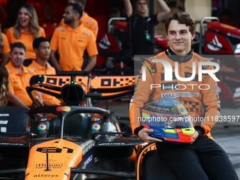 Lando Norris of McLaren ahead of the Formula 1 Abu Dhabi Grand Prix at Yas Marina Circuit in Abu Dhabi, United Arab Emirates on December 5,...