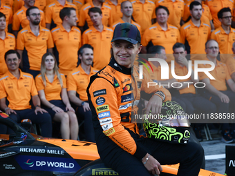 Lando Norris of McLaren ahead of the Formula 1 Abu Dhabi Grand Prix at Yas Marina Circuit in Abu Dhabi, United Arab Emirates on December 5,...