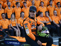 Lando Norris of McLaren ahead of the Formula 1 Abu Dhabi Grand Prix at Yas Marina Circuit in Abu Dhabi, United Arab Emirates on December 5,...