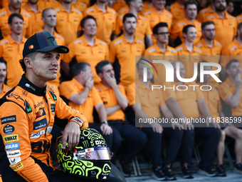 Lando Norris of McLaren ahead of the Formula 1 Abu Dhabi Grand Prix at Yas Marina Circuit in Abu Dhabi, United Arab Emirates on December 5,...