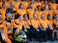 Lando Norris of McLaren ahead of the Formula 1 Abu Dhabi Grand Prix at Yas Marina Circuit in Abu Dhabi, United Arab Emirates on December 5,...