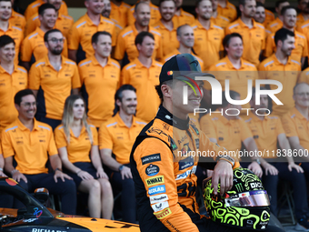 Lando Norris of McLaren ahead of the Formula 1 Abu Dhabi Grand Prix at Yas Marina Circuit in Abu Dhabi, United Arab Emirates on December 5,...