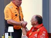 Zak Brown and Frederic Vasseur ahead of the Formula 1 Abu Dhabi Grand Prix at Yas Marina Circuit in Abu Dhabi, United Arab Emirates on Decem...